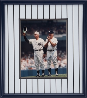 Mickey Mantle and Joe DiMaggio Dual Signed 8x10" Framed Photo (JSA)
